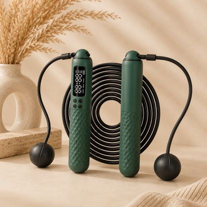 Real Plate Digital Jump Rope — Cordless Cardio with Calorie Counter